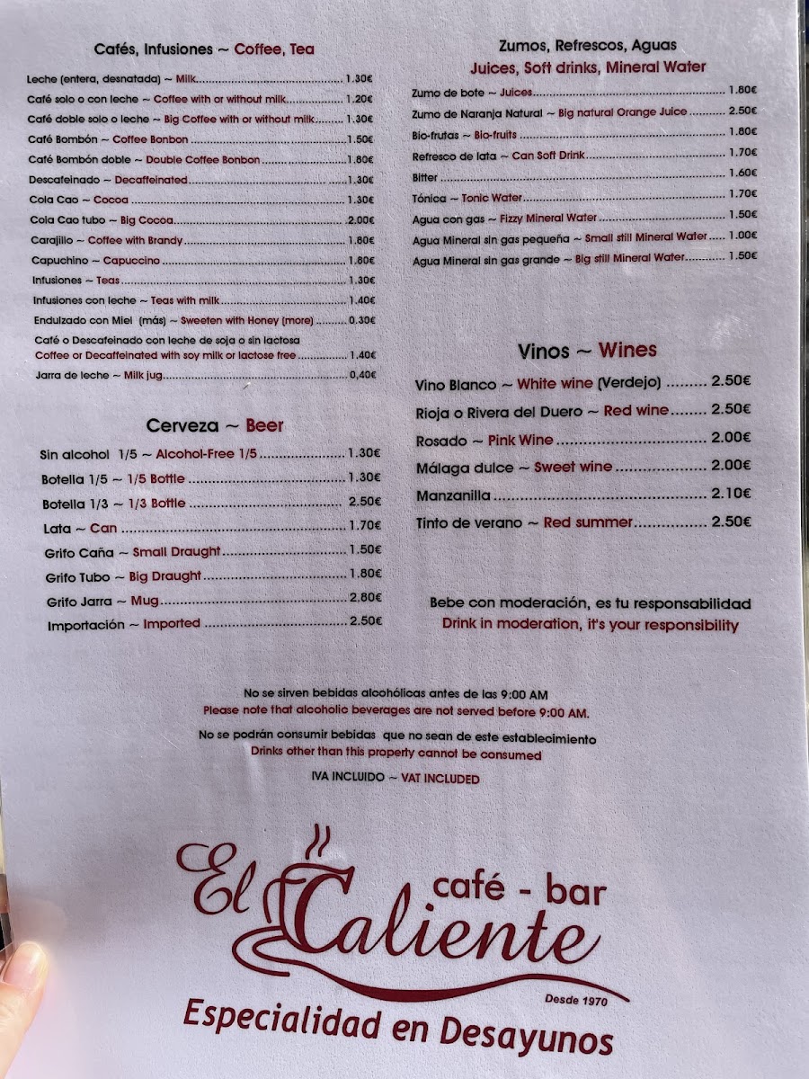 Menu Cafe - Bar El Caliente-9